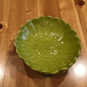 VINTAGE GREEN FLORAL TRINKET DISH